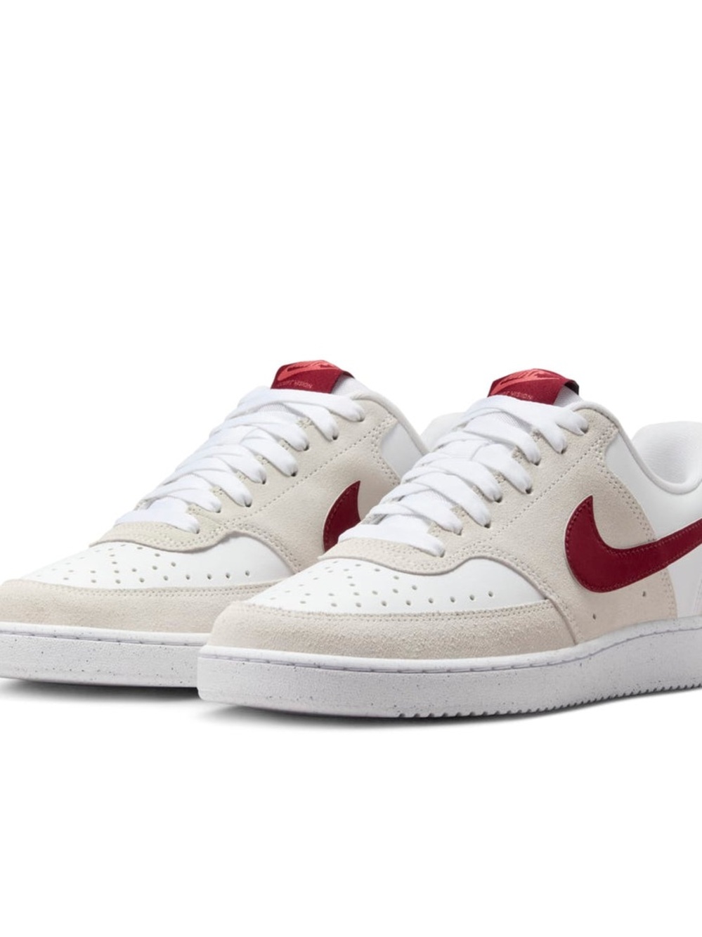 Nike Low-Top Sneakers in White and Burgundy Accents